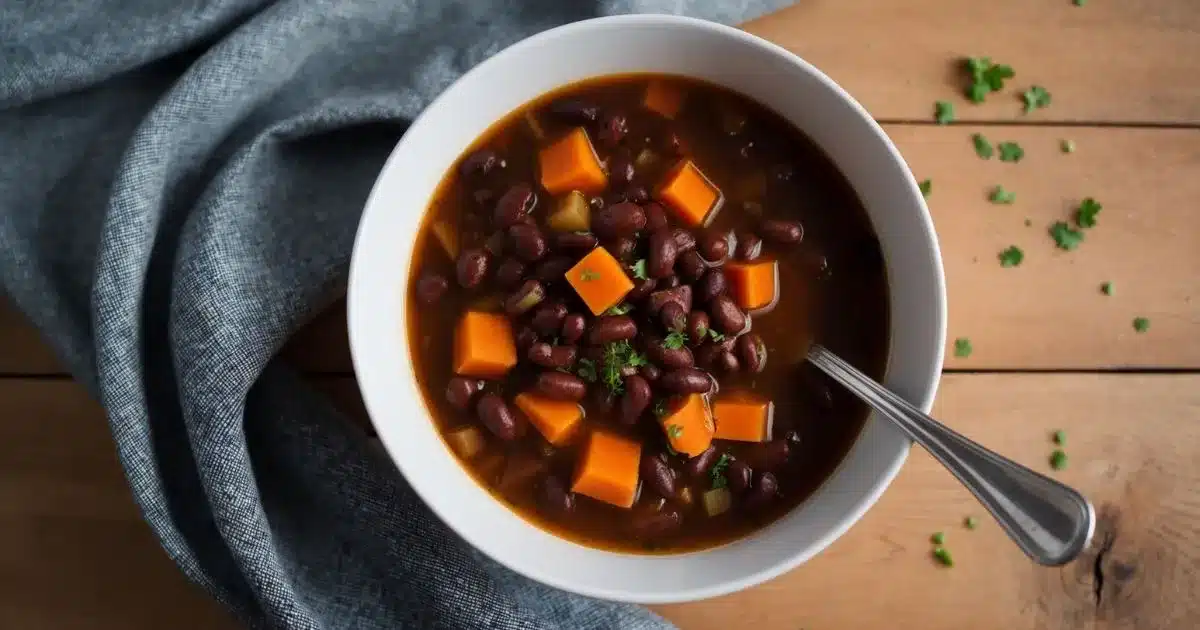 How do you get rid of the bitter taste in black bean soup?