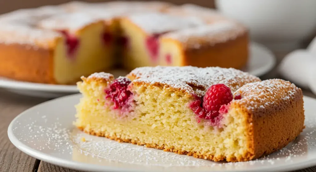 almond cake raspberry